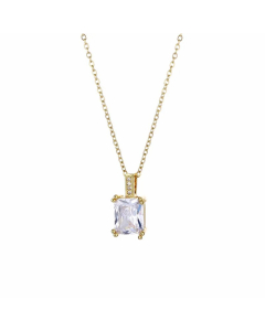 Simple Style Geometric Stainless Steel Plating Inlay Zircon Necklace