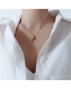 Rose Gold Color Gourd Titanium Steel Plating Pendant Necklace