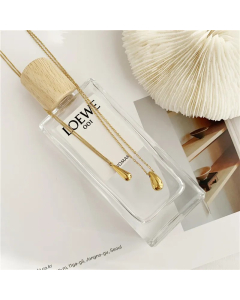 INS Style Water Droplets Titanium Steel Plating Pendant Necklace