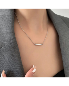 Steel Color Basic Commute Geometric Titanium Steel Necklace