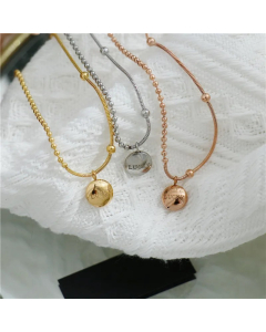 Elegant Simple Style Round Letter Titanium Steel Plating Pendant Necklace_colorza_4