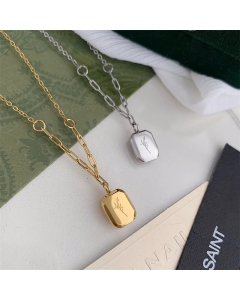 Lady Square Titanium Steel Pendant Necklace_colorza_4