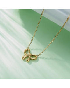 Retro Simple Style Streetwear Bow Knot Titanium Steel Pendant Necklace