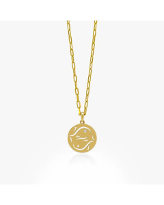 Wholesale Constellation Stainless Steel Necklace Hollow Out Inlaid Zircon Pendant Necklace