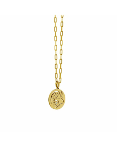 Wholesale Constellation Stainless Steel Necklace Hollow Out Inlaid Zircon Pendant Necklace