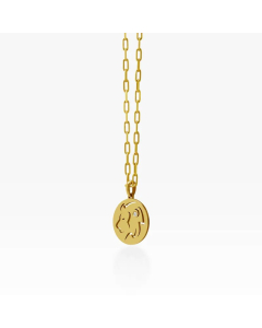 Wholesale Constellation Stainless Steel Necklace Hollow Out Inlaid Zircon Pendant Necklace