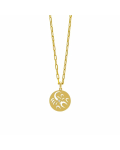 Wholesale Constellation Stainless Steel Necklace Hollow Out Inlaid Zircon Pendant Necklace