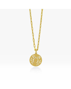 Wholesale Constellation Stainless Steel Necklace Hollow Out Inlaid Zircon Pendant Necklace