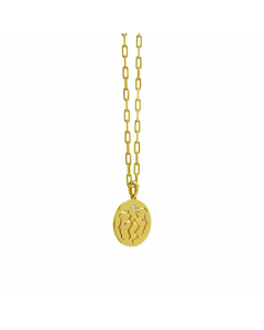 Wholesale Constellation Stainless Steel Necklace Hollow Out Inlaid Zircon Pendant Necklace