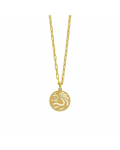 Wholesale Constellation Stainless Steel Necklace Hollow Out Inlaid Zircon Pendant Necklace
