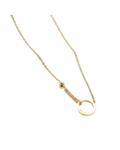 Lady Simple Style Number Titanium Steel Plating Pendant Necklace