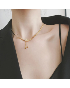 Tassel Butterfly Necklace Stainless Steel Necklace