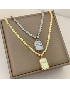 Simple Style Letter Titanium Steel Plating Gold Plated Pendant Necklace