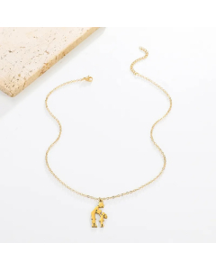 MAMA Simple Style Portrait Heart Shape Stainless Steel Plating 14K Gold Plated Pendant Necklace