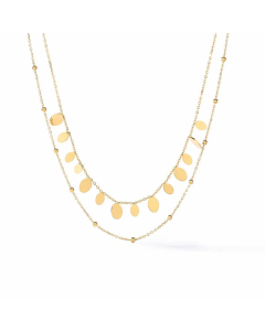 Modern Style Oval Butterfly Titanium Steel Plating 18K Gold Plated Pendant Necklace