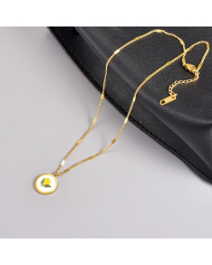 Simple Style Leaf Titanium Steel Enamel Pendant Necklace