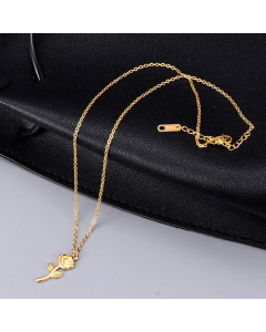 Elegant Simple Style Rose Titanium Steel Pendant Necklace
