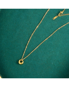 Elegant Simple Style Round Titanium Steel Plating 18K Gold Plated Pendant Necklace