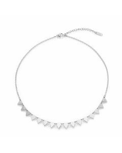Steel Color Plain Solid Triangle Stainless Steel Necklace 