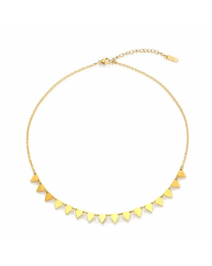 Gold Color Plain Solid Triangle Stainless Steel Necklace 