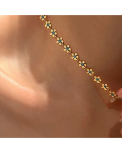 Retro Daisy Stainless Steel Plating 18K Gold Plated Necklace