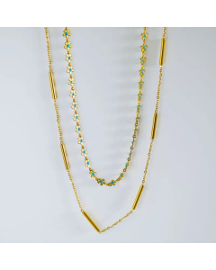 Retro Daisy Stainless Steel Plating 18K Gold Plated Necklace