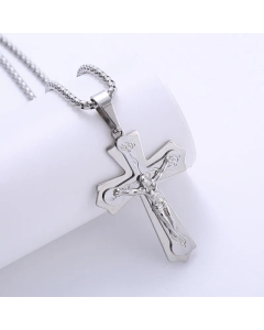 Retro Cross Titanium Steel Plating Pendant Necklace