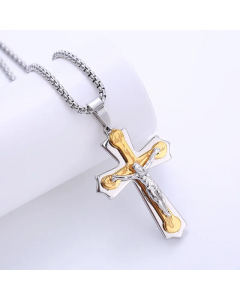 Retro Cross Titanium Steel Plating Pendant Necklace