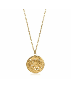 Retro Star Moon Stainless Steel Plating Gold Plated Necklace