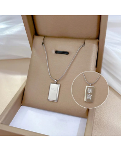 Steel Color Classic Style Word Titanium Steel Plating Gold Plated Pendant Necklace