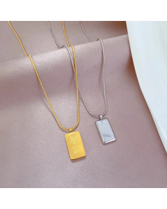 Classic Style Word Titanium Steel Plating Gold Plated Pendant Necklace_colorza_3