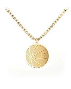 Hip-Hop Number Basketball Titanium Steel Metal Pendant Necklace
