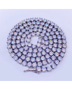 Hip-Hop Simple Style Solid Color Stainless Steel Plating Inlay Zircon Necklace