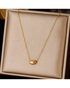 Simple Style Leaf Heart Shape Stainless Steel Plating Inlay Zircon Pendant Necklace