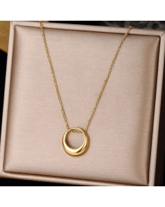 Simple Style Leaf Heart Shape Stainless Steel Plating Inlay Zircon Pendant Necklace