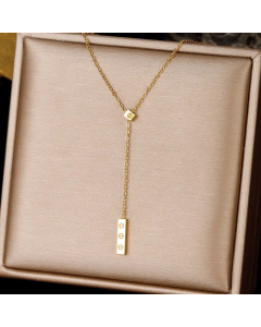 Simple Style Leaf Heart Shape Stainless Steel Plating Inlay Zircon Pendant Necklace