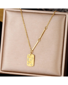 Simple Style Leaf Heart Shape Stainless Steel Plating Inlay Zircon Pendant Necklace