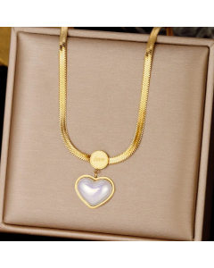 Simple Style Leaf Heart Shape Stainless Steel Plating Inlay Zircon Pendant Necklace
