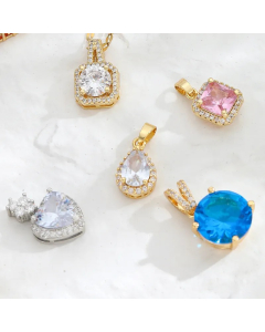 Vintage Style Geometric Stainless Steel Plating Inlay Zircon Pendant Necklace