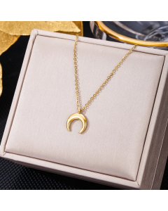 Colorza Elegant Letter Heart Shape Butterfly Stainless Steel Plating Inlaid Artificial Pearls Zircon Pendant Necklace