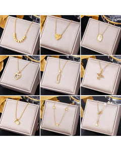 Elegant Letter Dreamcatcher Heart Shape Stainless Steel Plating Inlay Artificial Pearls Zircon Pendant Necklace