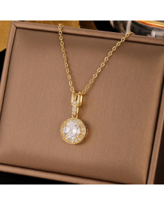 Colorza Heart Shape Butterfly Rabbit Stainless Steel Tassel Plating Inlaid Artificial Pearls Zircon Pendant Necklace