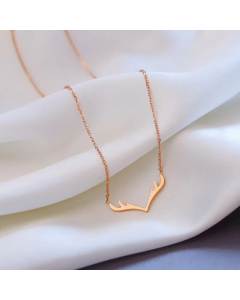 Simple Style Antlers Titanium Steel Plating Pendant Necklace