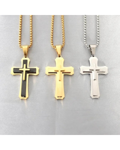 Retro Simple Style Cross Stainless Steel Plating Pendants_colorza_4