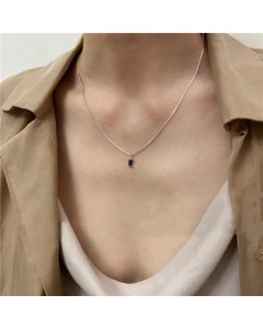 Simple Style Geometric Titanium Steel Plating Inlay Zircon Pendant Necklace