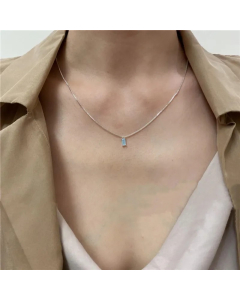 Simple Style Geometric Titanium Steel Plating Inlay Zircon Pendant Necklace