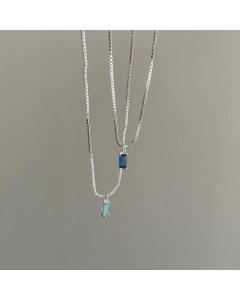 Simple Style Geometric Titanium Steel Plating Inlay Zircon Pendant Necklace_colorza_4