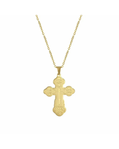 Gold Color Cross Stainless Steel Plating Pendant Necklace