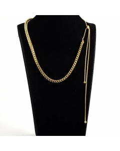Simple Style Streetwear Solid Color Stainless Steel Titanium Steel Plating 18K Gold Plated Sweater Chain Long Necklace