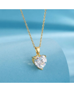 Modern Style Animal Water Droplets Flower Stainless Steel Inlay Zircon Gold Plated Pendant Necklace